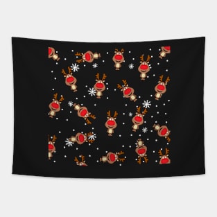 Christmas Red Noise Snow Tapestry