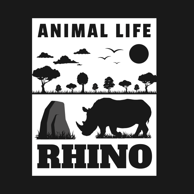 Wild Animals Life Of Rhino by fupi