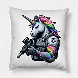 Tactical Unicorn - Sleeve Tattoo Pillow