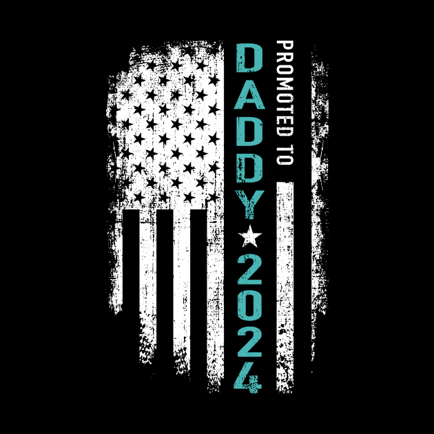 Promoted to daddy 2024 us american flag for new dad to be by Designzz