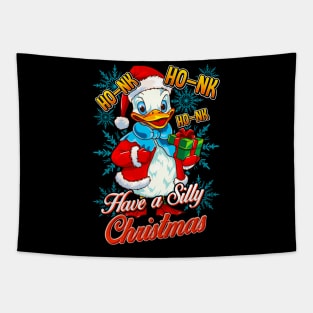 Silly Goose Christmas Men Women Funny Goose Ugly Christmas Tapestry