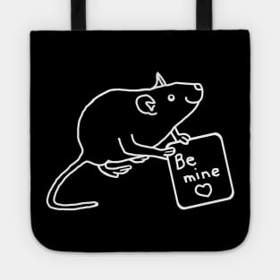 White Line Rat says Be Mine on Valentines Day Tote