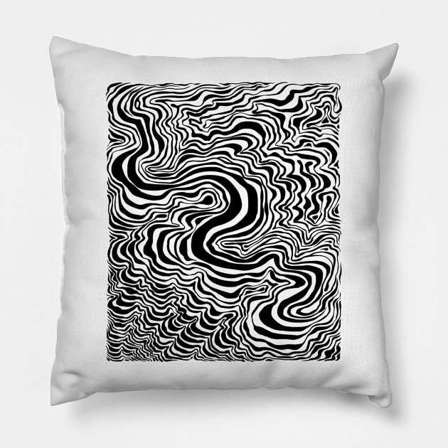 Surreal flowing lines Pillow by albertocubatas