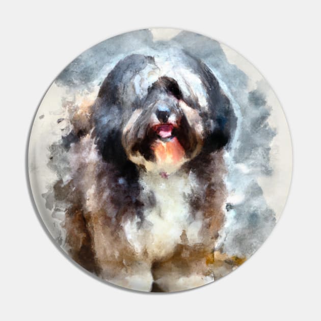 Havanese Watercolor Painting - Dog Lover Gifts Pin by Edd Paint Something