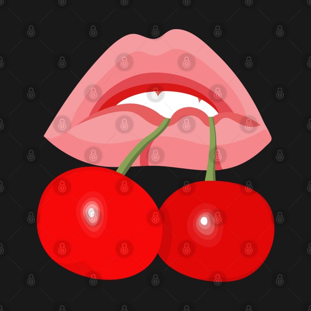 Cherry Lips by juliahealydesign