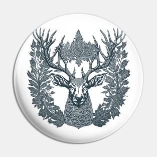 Deer in Noir Ink Pin