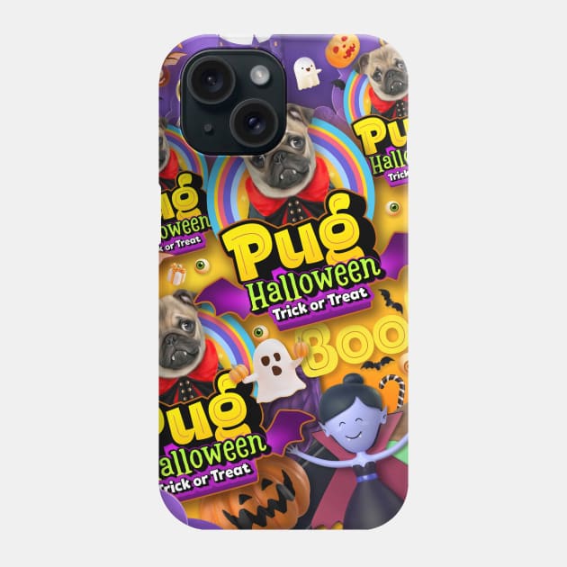 Pug halloween gifts v2 Phone Case by Puppy & cute