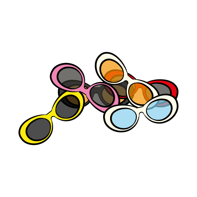 Pile of clout goggles sunglasses retro 90's by Captain-Jackson