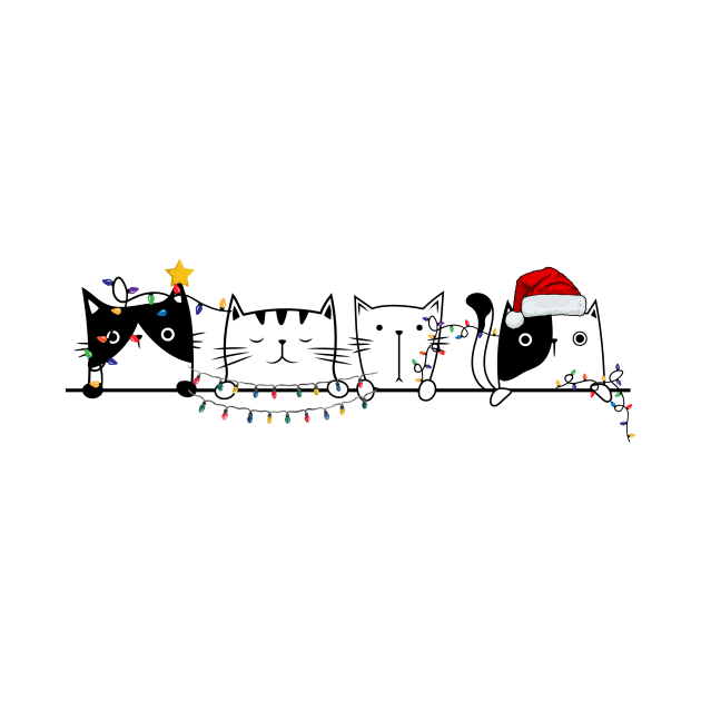 Funny peeking cats christmas by UnikRay