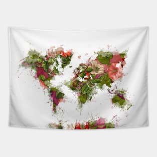 world map flowers  #map #worldmap Tapestry