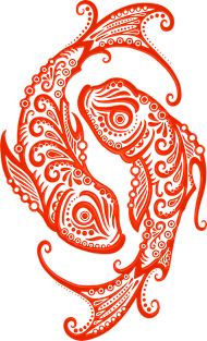 Red Pisces Zodiac Sign Magnet