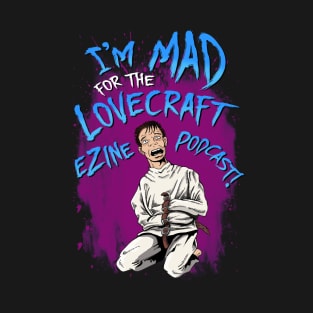 Lovecraft eZine Podcast - blue text, purple background T-Shirt