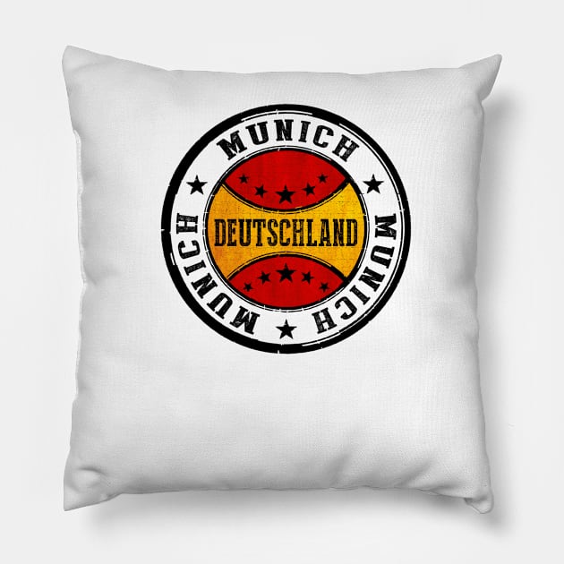 Stamp Of Munich Pillow by dejava