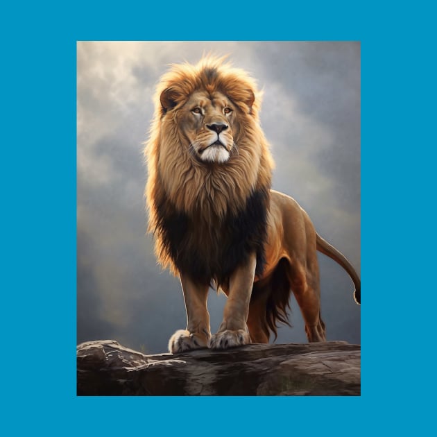 Majestic Grandeur: The Hyperrealistic Oil Painting of an Amazing Zoo Lion by ABART BY ALEXST 
