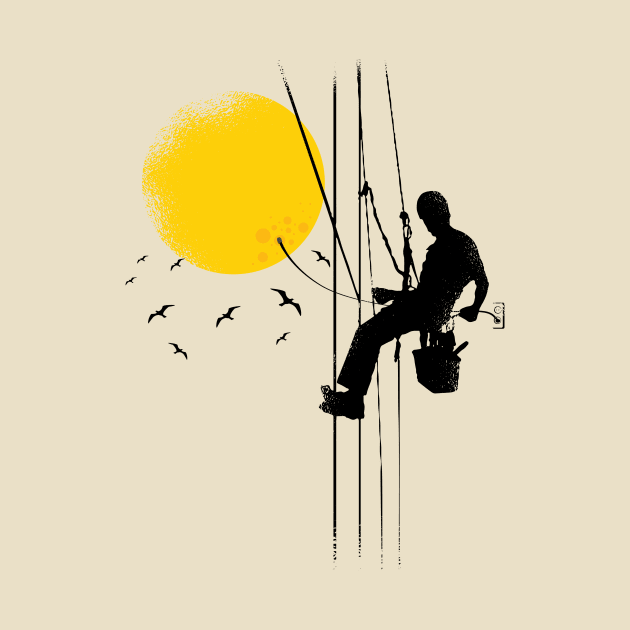 Worker Plugging The Sun by LR_Collections