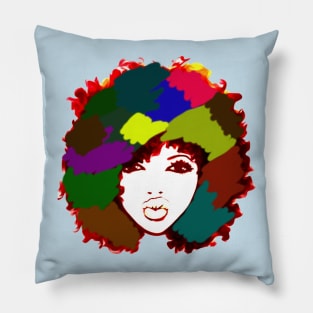 Rainbow Afro Curly Art Natural Hair Pillow