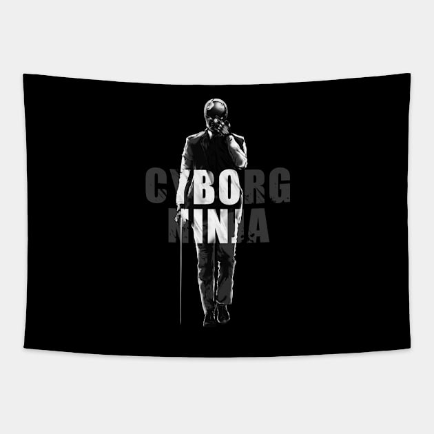 Cyborg Wick (Black and White) Tapestry by manoystee