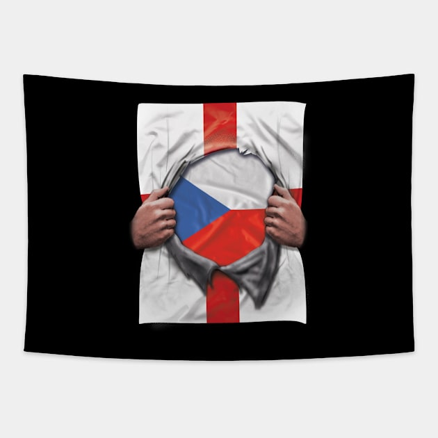 Czech Republic Flag English Flag Ripped - Gift for Czech From Czech Republic Tapestry by Country Flags