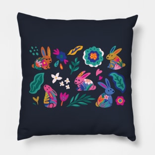 Floral bunnies Pillow