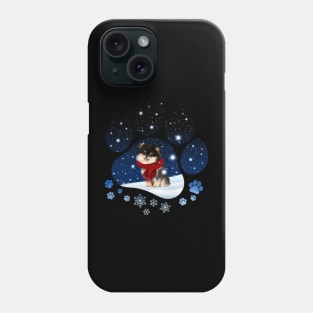 Snow Paw Pomeranian Christmas Winter Holiday Phone Case