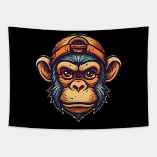 Chimpanzee monkey hipster Tapestry