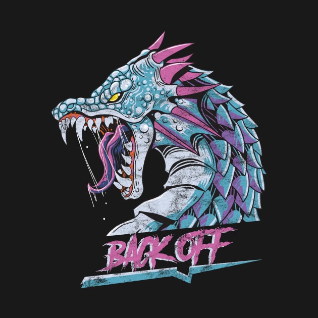 Distressed Back Off Dragon by Golden Eagle Design Studio