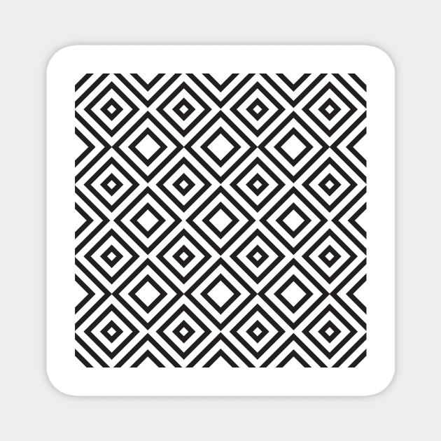 Black and white squares pattern Magnet by Hex Decor