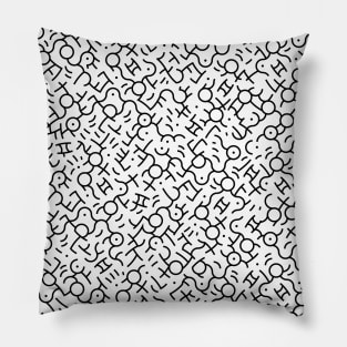 Street Art KH Geometric Black Pillow