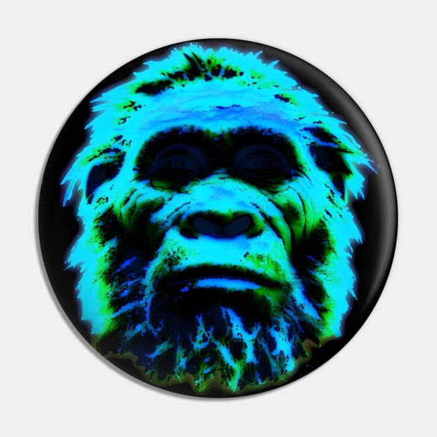 Neanderthal head Pin by NightvisionDesign