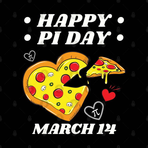 Happy Pi Day March 14 Heart Pizza by DPattonPD