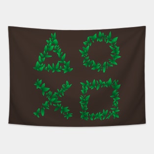 Green Leaf Game Play Buttons Tapestry