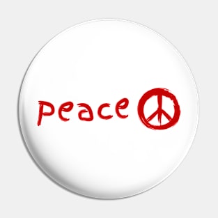 Classic Red Peace Symbol Pin