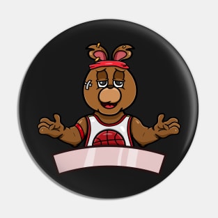 Basketball Bear Cartoon Pin