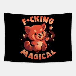 Red Panda Magic - Funny Cute Wizard Red Panda Gift Tapestry