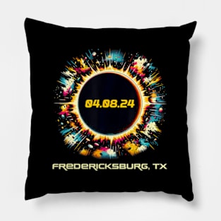 Colorful Total Solar Eclipse Fredericksburg Texas Pillow