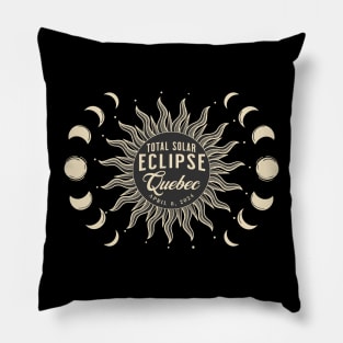 Total Solar Eclipse Quebec Canada April 2024 Pillow