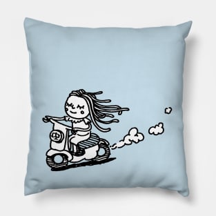 Dreamer on scooter Pillow