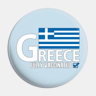 Greece fully vaccinated design Pin