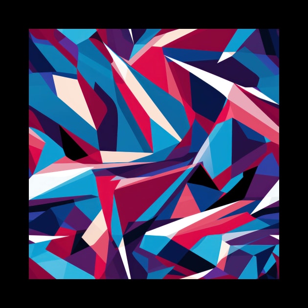 Cubist Harmony: Modern Geometric Dance in Pink, Blue, and Violet by star trek fanart and more