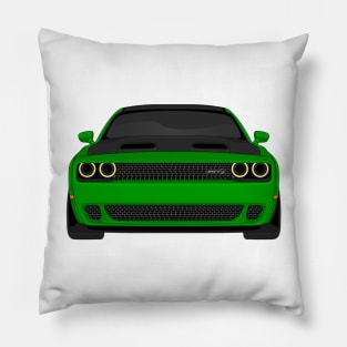 DODGE HELLCAT FRONT GREEN Pillow