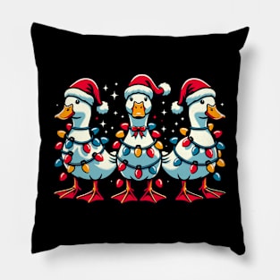 Christmas Ducks Christmas Lights Pillow