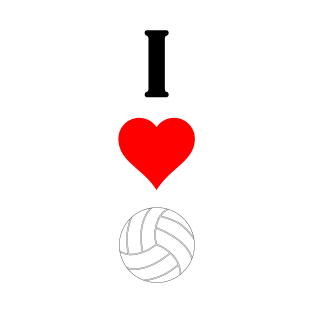 I Love (Heart) Volleyball Vertical Sports T-Shirt