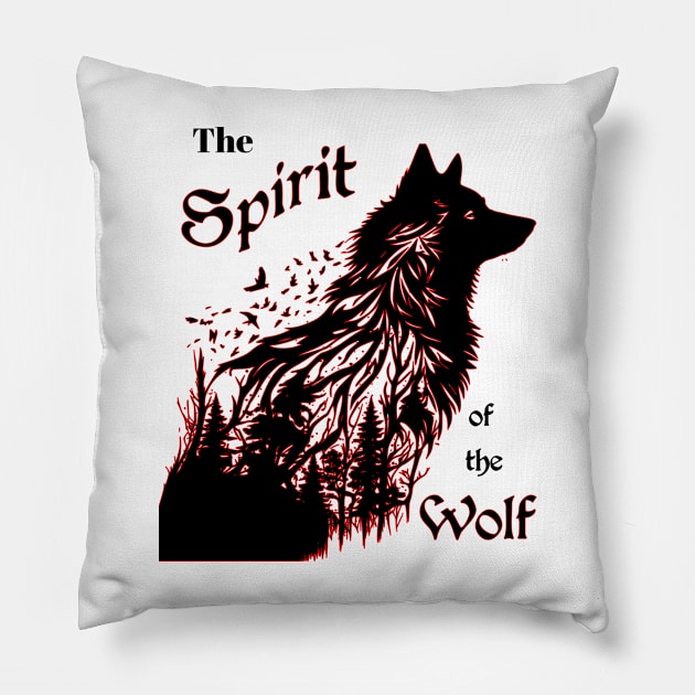 The Spirit of the Wolf Pillow by 5 Points Designs