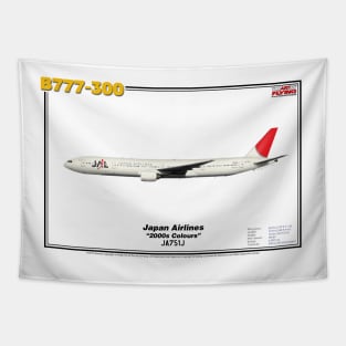 Boeing B777-300 - Japan Airlines "2000s Colours" (Art Print) Tapestry