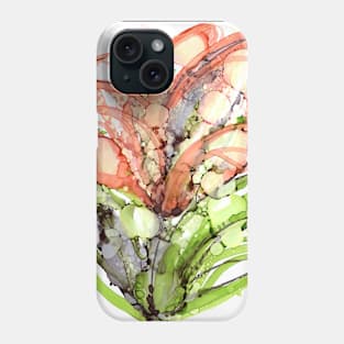 Orange Lilly Abstract Art Floral Painting Phone Case