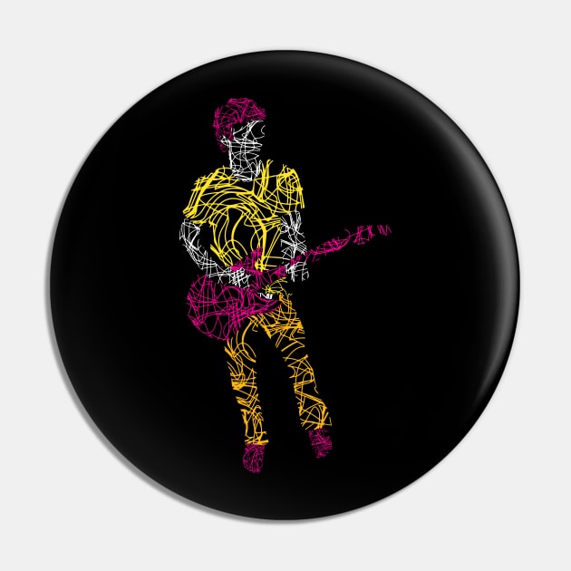 Guitarist Modern Style Design Pin by jazzworldquest