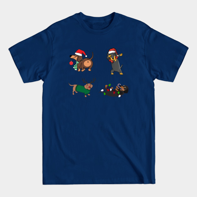 Discover Cute Christmas Santa Sausage Dogs Dachshund Mom New Year Holiday Christmas Gift Bundle Pack - Christmas Dachshund - T-Shirt