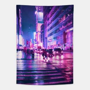 Cyberpunk street neon Tapestry