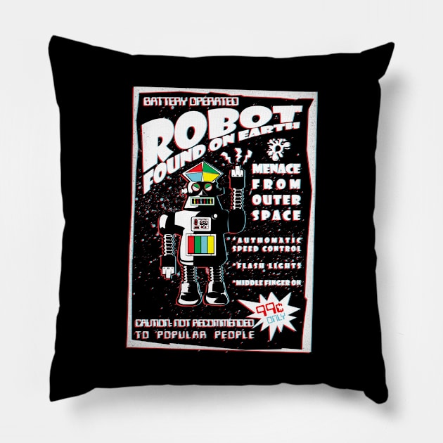 Robot found on Earth Pillow by opippi