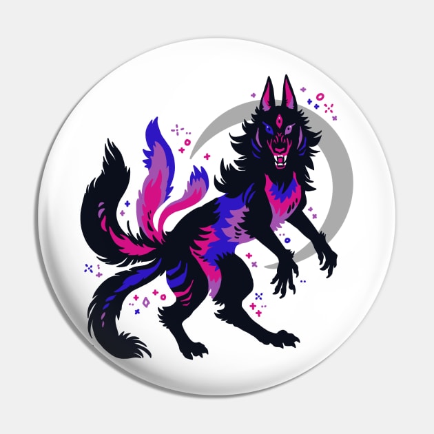 Bi Pride Flag Werewolf Pin by Things By Diana